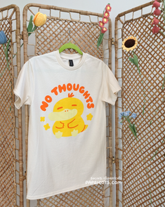 NO THOUGHTS Happy Duck T-Shirt - Natural
