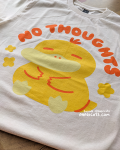 NO THOUGHTS Happy Duck T-Shirt - Natural