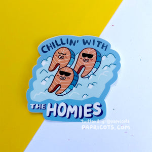Chillin With the Homies Salmon Vinyl Sticker