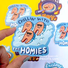 Load image into Gallery viewer, Chillin With the Homies Salmon Vinyl Sticker