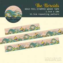 Load image into Gallery viewer, Nereids (Sea Nymphs) Gold Foil Washi / Deco Tape