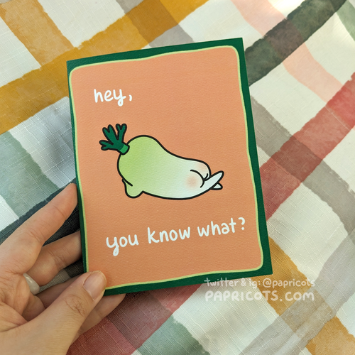 supportive daikon Greeting Card