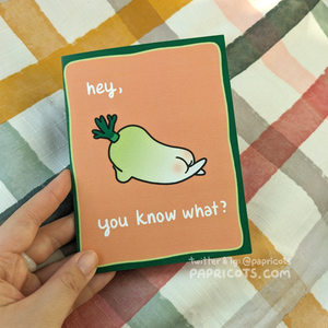 supportive daikon Greeting Card