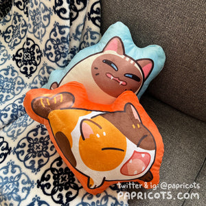 Big Yawn Calico Cat-Seal Pillow Plush