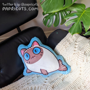 Scrungy Siamese Cat-Seal Pillow Plush