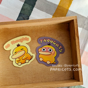 NO THOUGHTS Psychic Duck Pkmn Vinyl Sticker