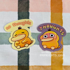 NO THOUGHTS Psychic Duck Pkmn Vinyl Sticker