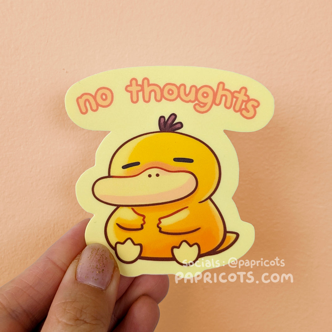 NO THOUGHTS Psychic Duck Pkmn Vinyl Sticker