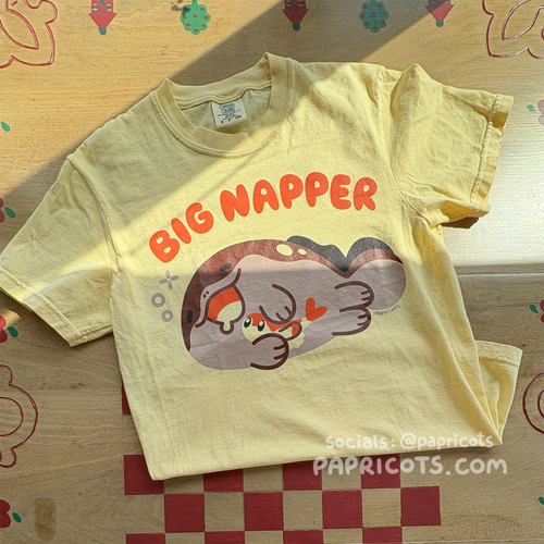 (PREORDER) BIG NAPPER Spiny Fish Monster T-Shirt - Butter