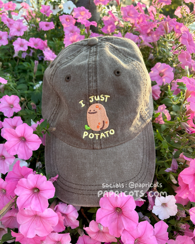 I JUST POTATO embroidered cap