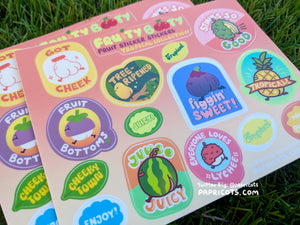 Fruity Booty TROPICAL FRUIT STICKERS Sticker Sheet - journalling, planner, water bottle, laptop, deco stickers
